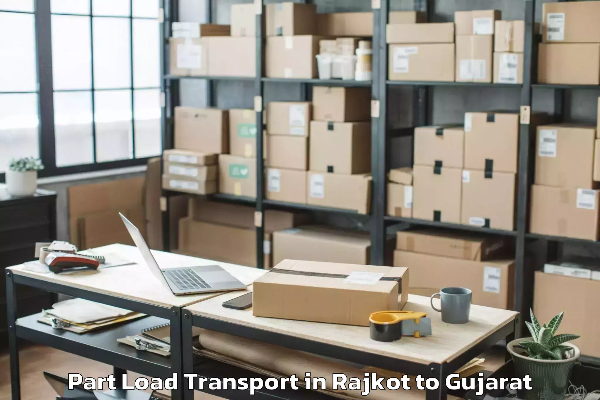 Top Rajkot to Mendarda Part Load Transport Available